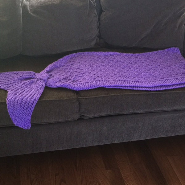 Mermaid Tail Lapghan Blanket Knitting Pattern for Children -- PDF 415 -- INSTANT DOWNLOAD -- Circular and Back-and-Forth Options Included