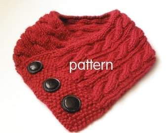 Cabled Neck Warmer Knitting Pattern PDF -- Permission granted to sell the ones you make -- Over 50,000 patterns sold, 100% positive feedback