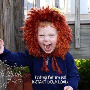 Super Easy Chunky Bonnet and Lion Hat Knitting Pattern PDF 121, INSTANT DOWNLOAD Permission to sell hats image 5