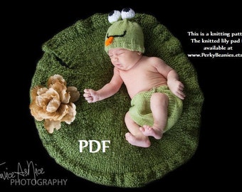 Lily Pad Photo Prop Knitting Pattern for Newborn Photography, PDF Number 113, INSTANT DOWNLOAD -- Over 50,000 patterns sold