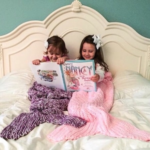 Mermaid Tail Lapghan Blanket Knitting Pattern for Children -- PDF 415 -- INSTANT DOWNLOAD -- Circular and Back-and-Forth Options Included