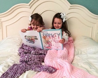 Mermaid Tail Lapghan Blanket Knitting Pattern for Children -- PDF 415 -- INSTANT DOWNLOAD -- Circular and Back-and-Forth Options Included