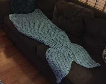 Angie's Quick and Easy Mermaid Tail Lap Blanket Crochet Pattern -- Make it as a tube or open in the back -- Adult and Children Sizes