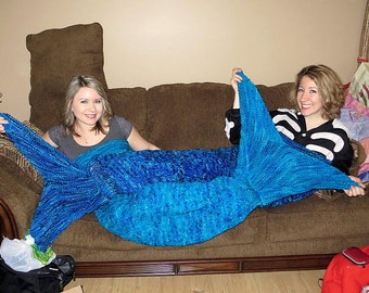 Adult Mermaid Tail Blanket Knitting Pattern PDF 415a INSTANT