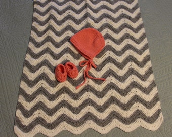 50-Cent Chevron Baby Blanket Crochet Pattern -- Easy Project Perfect for Shower Gifts!
