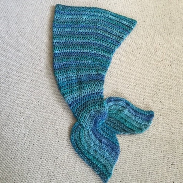 Angie's Quick and Easy Mermaid Tail Lap Blanket Crochet Pattern -- Make it as a tube or open in the back -- Adult and Children Sizes