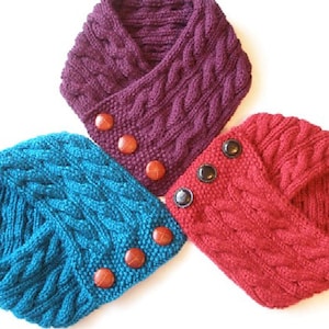 Cabled Neck Warmer Knitting Pattern PDF -- Permission granted to sell the ones you make -- INSTANT DOWNLOAD