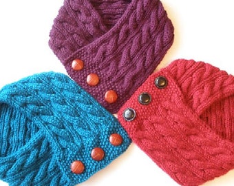 Cabled Neck Warmer Knitting Pattern PDF -- Permission granted to sell the ones you make -- INSTANT DOWNLOAD