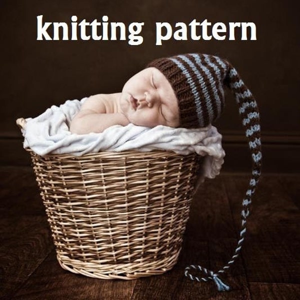 Long Tail Pixie Baby Hat breipatroon in 3 maten, PDF 109, INSTANT DOWNLOAD--Toestemming om hoeden te verkopen - Meer dan 50.000 patronen verkocht