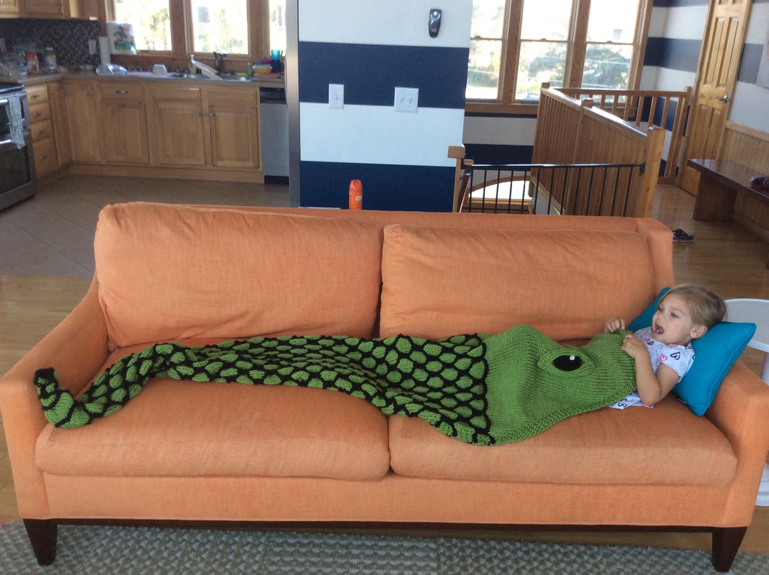 Python Snake Lap Blanket Knitting Pattern for Children and Adult Sizes