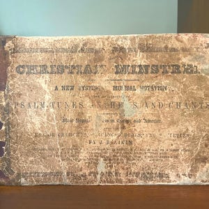 1859, The Christian Minstrel de J. B. Alkin, libro de himnos antiguo/vintage/anticuario del siglo XIX