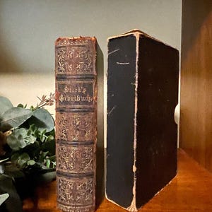 Midden jaren 1800, Duits gebedenboek &quot;Stark&#39;s Gebetbuch&quot;, antiek/vintage hardcover met cassette