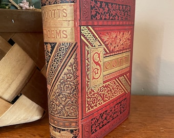 1800s, The Poetical Works of Sir Walter Scott, Hardcover, Antique Classic