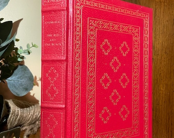 El rojo y el negro de Stendhal, Ilustrado, Biblioteca Franklin, Tapa dura encuadernada en cuero, Clásico vintage