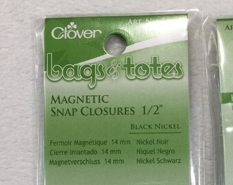 Magnetic SNAP 2 Packs for Bags 1/2" (14mm) Purse Tote Bag Closure Art No 6241 Black Nickel Clover free shipping included NEW NIB