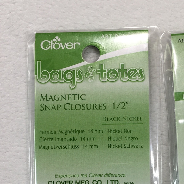 Magnetic SNAP 2 Packs for Bags 1/2" (14mm) Purse Tote Bag Closure Art No 6241 Black Nickel Clover free shipping included NEW NIB