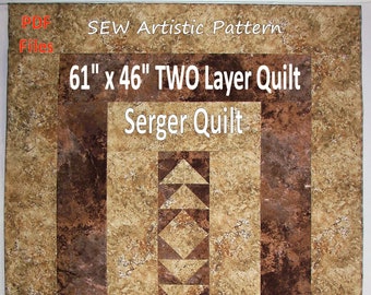 Pdf Leichte Decke SERGER Quilt PATTERN, Super Fast 2 Layers Lap Blanket SEW-103 diy, auch die Bindung erfolgt am Serger