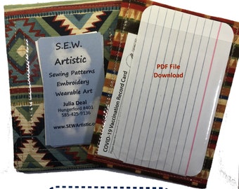 E-DIY Card Holder - Fits 3x5 cards, Work Id business cards, Drivers License, Passport Card, TSA, 2 sided - E-PATTERN Pdf File Free Shipping