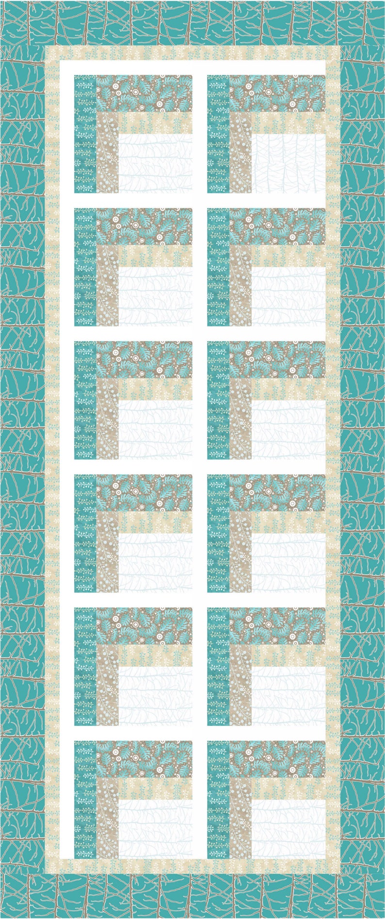 PDF Files Modern Two Sided Log Cabin Quilt 3 Sizes, Bed Runner, Lap ...