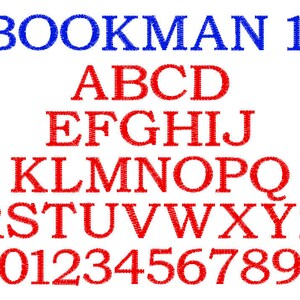 DST Files 1 inch, 1.5 inch, 2 inch Bookman Embroidery Font Satin Stitch in 3 Sizes Download Free Shipping image 2