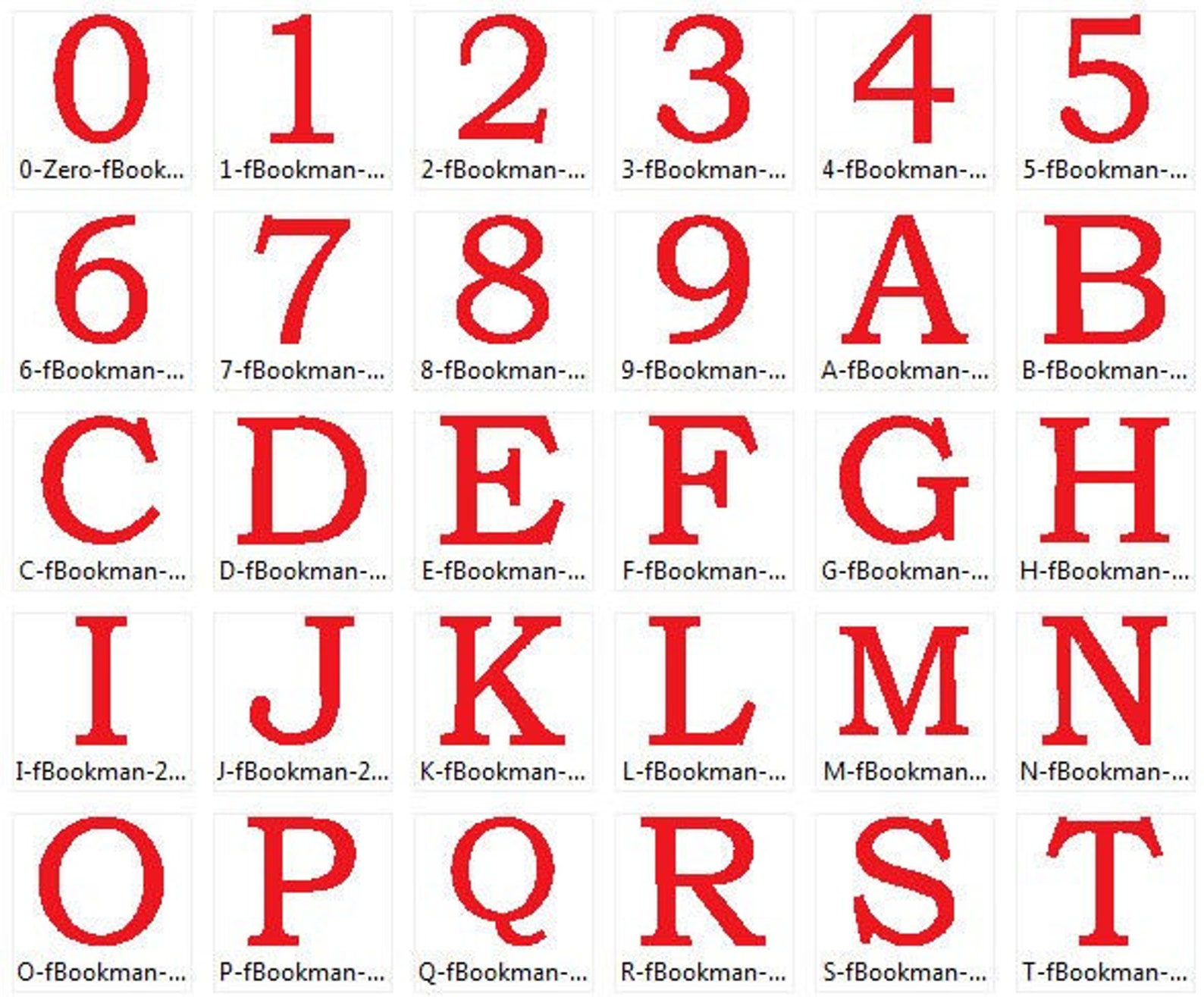 Bookman UPPERCASE Embroidery Font in 3 Sizes - 2