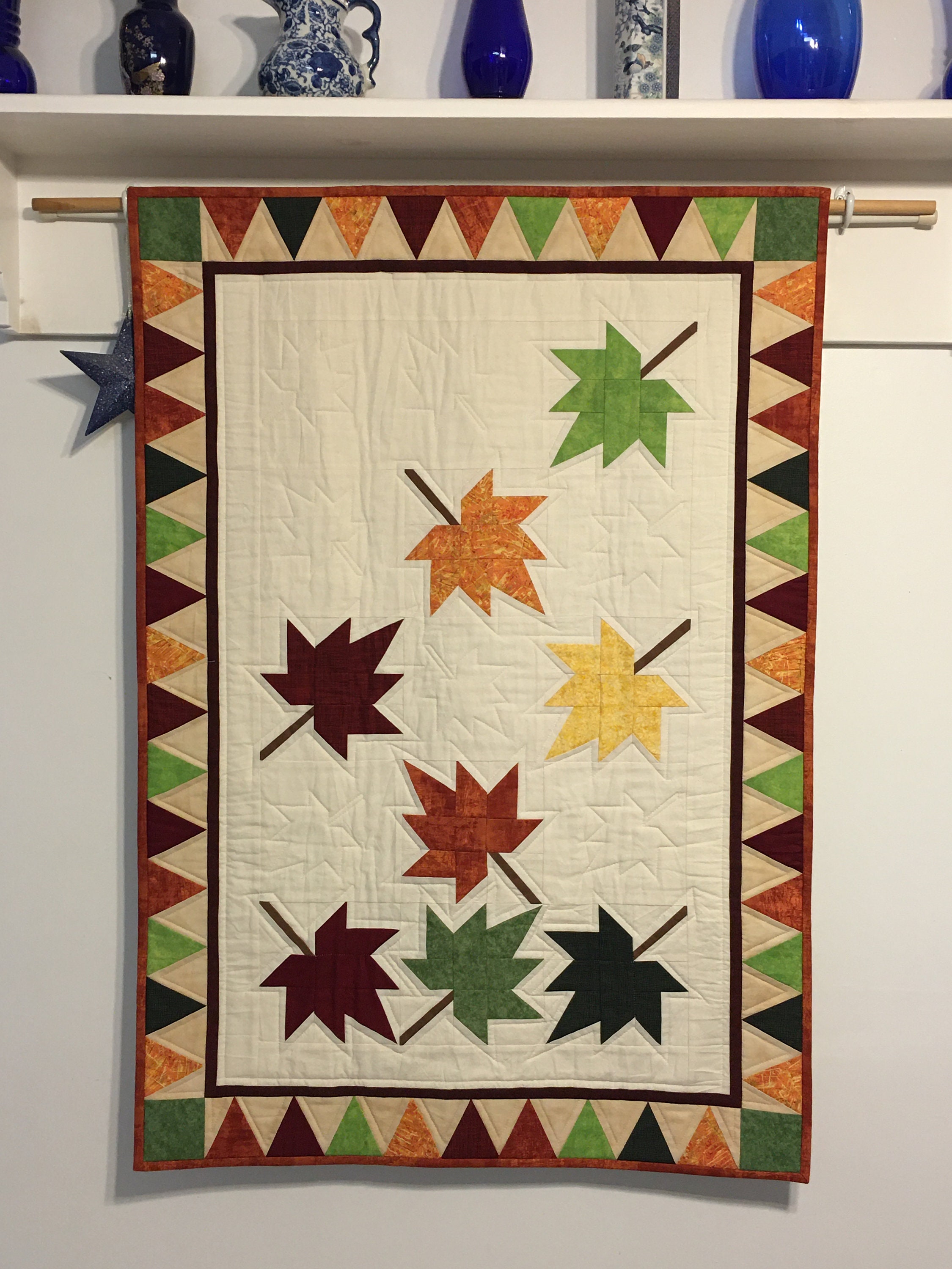 PATTERN Falling Leaves Wall Quilt Hardcopy MAM-125 Easy Paper Piecing ...