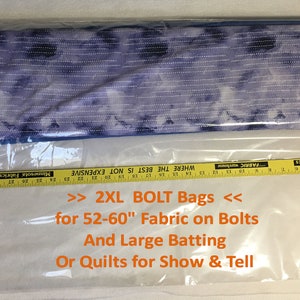 FIVE 2XL Big BOLT Bags 20 x 31 Clear Plastic for Organizing Your Bolts of Wide Fabric Sewing & Quilting Org Kondo Your Stash Ship Incl image 5