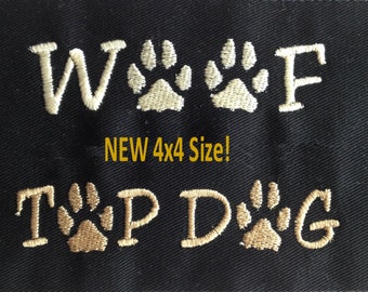 4x4 Dogs Embroidery Design Files Set of 6, incl Paws and Bone Applique