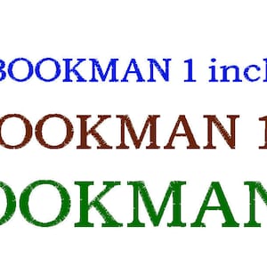 DST Files 1 inch, 1.5 inch, 2 inch Bookman Embroidery Font Satin Stitch in 3 Sizes Download Free Shipping image 5