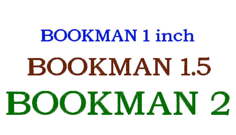 DST Files 1 inch, 1.5 inch, 2 inch Bookman Embroidery Font Satin Stitch in 3 Sizes Download Free Shipping image 5
