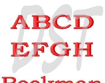 Bookman Embroidery Font  in 3 Sizes - 2", 3", 4" FILL - DST files Uppercase Only - Uppercase Alphabet - Download Files