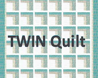 Modern Two Sided LOG Cabin Paper Pattern XL Block 3 Sizes Bed Runner, Lap Quilt, Twin Sized SEW-150 nib diy Bedroom Decor Shipping Included