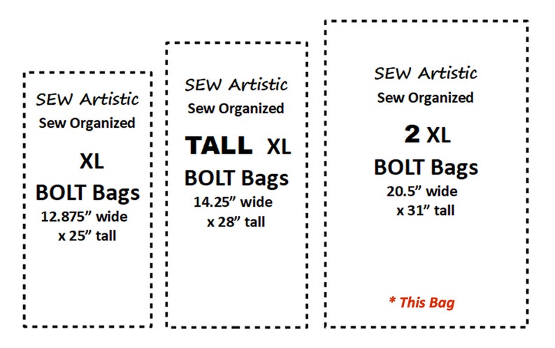 FIVE 2XL Big BOLT Bags 20 x 31 Clear Plastic for Organizing Your Bolts of Wide Fabric Sewing & Quilting Org Kondo Your Stash Ship Incl image 10