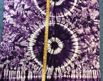 Purple Batik Mandala Tye Dyed panel for Wall Hanging or Clothing Free Shipping