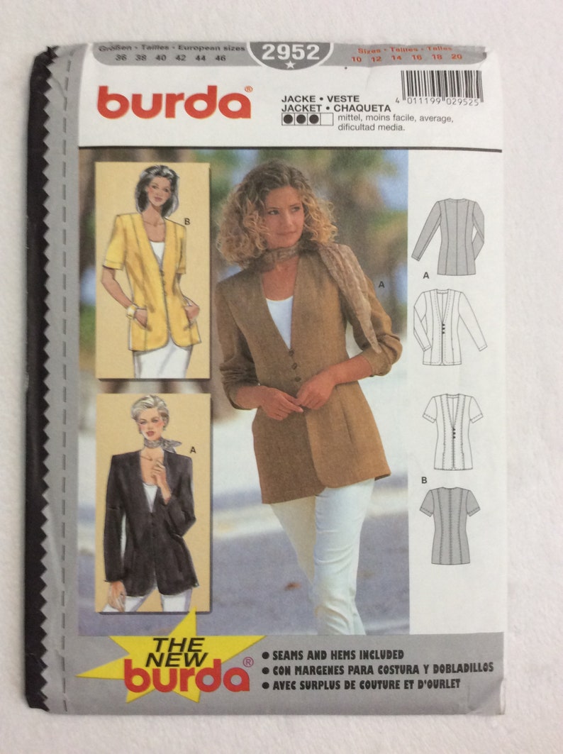 PATTERNS: BURDA 2952 Jacket, McCalls 5529 Nancy Zieman Outfit, New Look 6009 Jacket Simplicity 9193, 9751 Un-used Ship Incl BURDA 2952