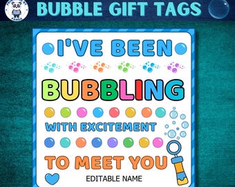 Welcome Back To School Gift Tags: Editable Bubble Theme (Digital Download)