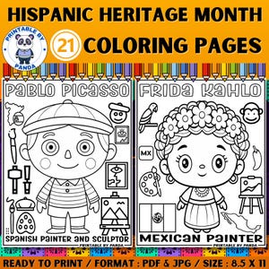 Hispanic Heritage Month Coloring Pages Sheets Activities Printable Worksheets For Kids | Posters Unit Study Flags Countries | Bulletin Board