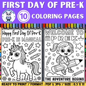 Welcome To First Day Of Prek Coloring Sheets Page Printable - Prek Morning Work Sheets Prek Back To School Door Decorations & Bulletin Board