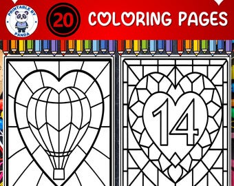 Valentine Hearts Mandala Coloring Pages: 20 Designs (PDF & JPG)