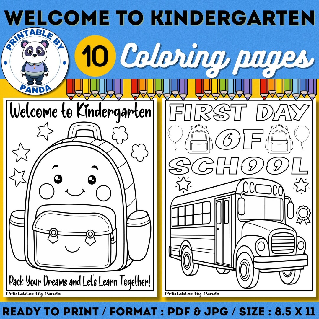 Welcome to Kindergarten Coloring Pages - First Day of School for ...