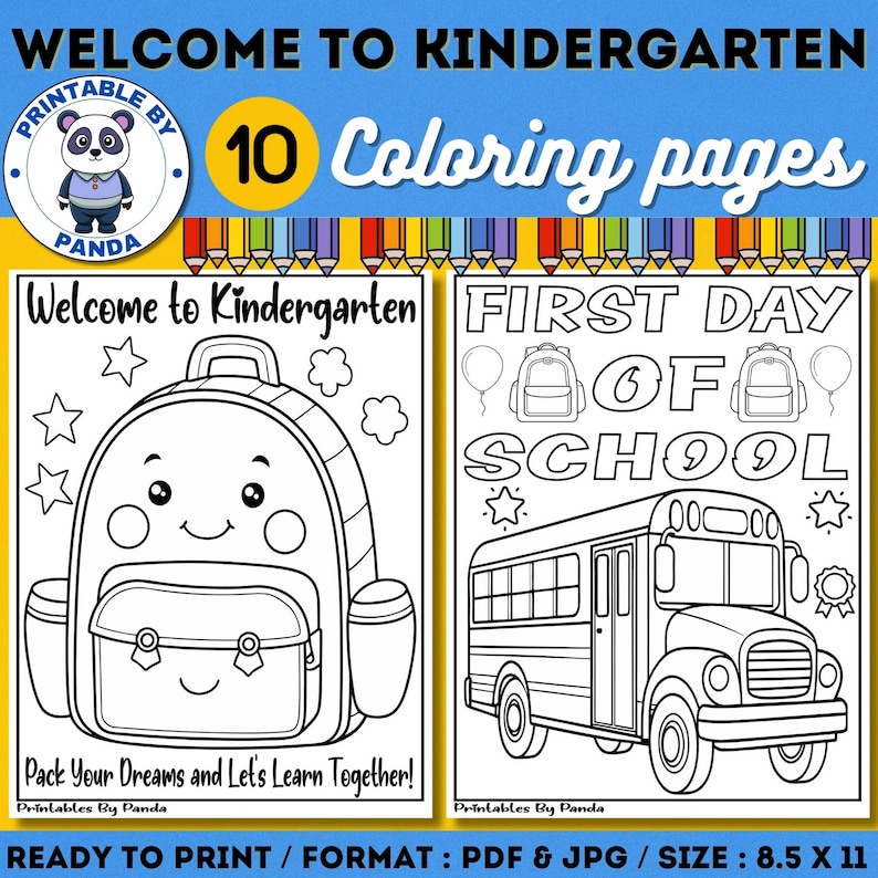 Welcome to Kindergarten Coloring Pages - First Day of School for ...