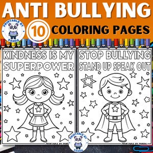 Anti Bullying Day Coloring Pages Sheets Printable | Bullying and Cyber ...