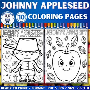 Johnny Appleseed Malseiten für Kinder Printable Aktivitäten Bulletin Board: Äpfel Johnny Appleseed Day Hut Blätter | Outfit Und Kostüm