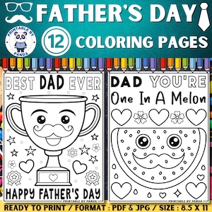 Happy Fathers Day Kleurplaten Vellen boek Activiteit, afdrukbare Vaderdag kaart cadeau van kinderen Vader cadeau, Vaderdag superheld kaart stropdas