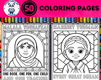 Women's History Month Coloring Book Pages Sheets Poster Printable: Women's History Month Bulletin Board  Women's History Month Activity Book