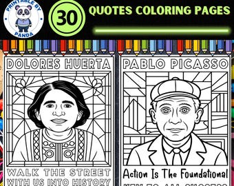 Hispanic Heritage Month Coloring Pages: Famous Latino Leaders (PDF & JPG Digital Download