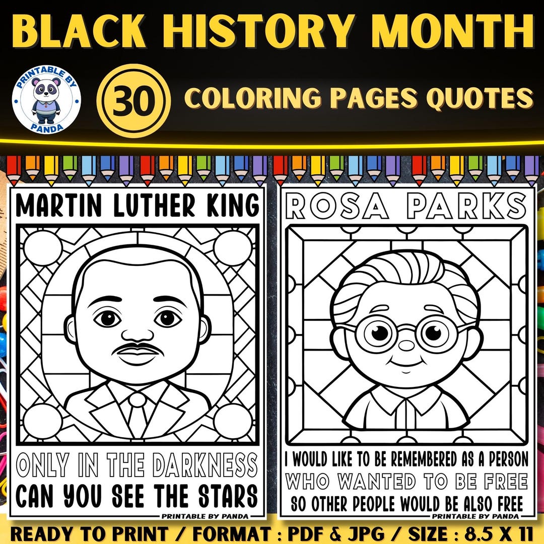 Black History Month Coloring Pages Sheets Activity Printable for Kids ...