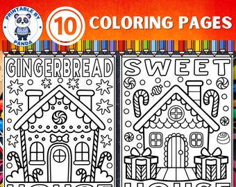 Gingerbread House Coloring Pages: Winter Art Activities (PDF & JPG)