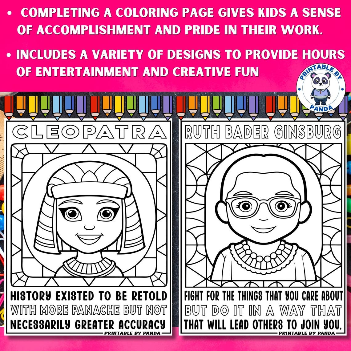Women's History Month Coloring Book Pages Sheets Poster Printable ...