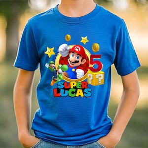 Super Mario Birthday Shirt | Personalized Mario Family Shirt | Custom Mario Bros Birthday Tee | Mario Birthday Party TShirt | Gamer Birthday